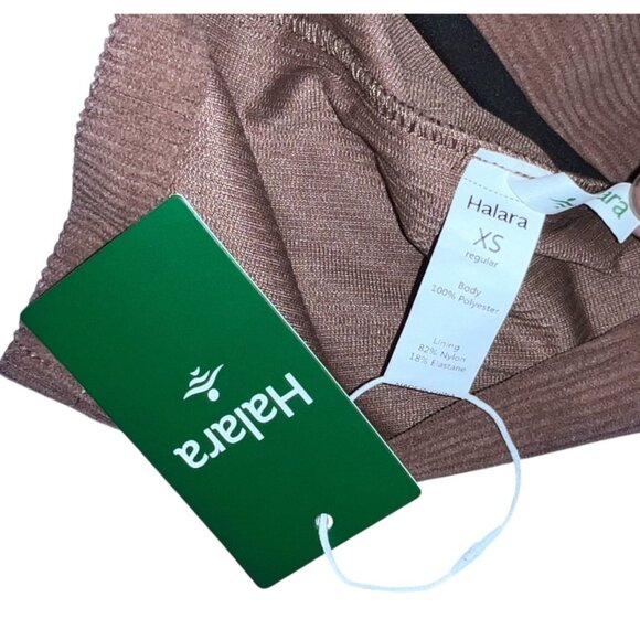 Halara High Waisted Back Zipper Split Hem 2-in-1 Corduroy Casual Skirt Sz XS Bro - Picture 3 of 9